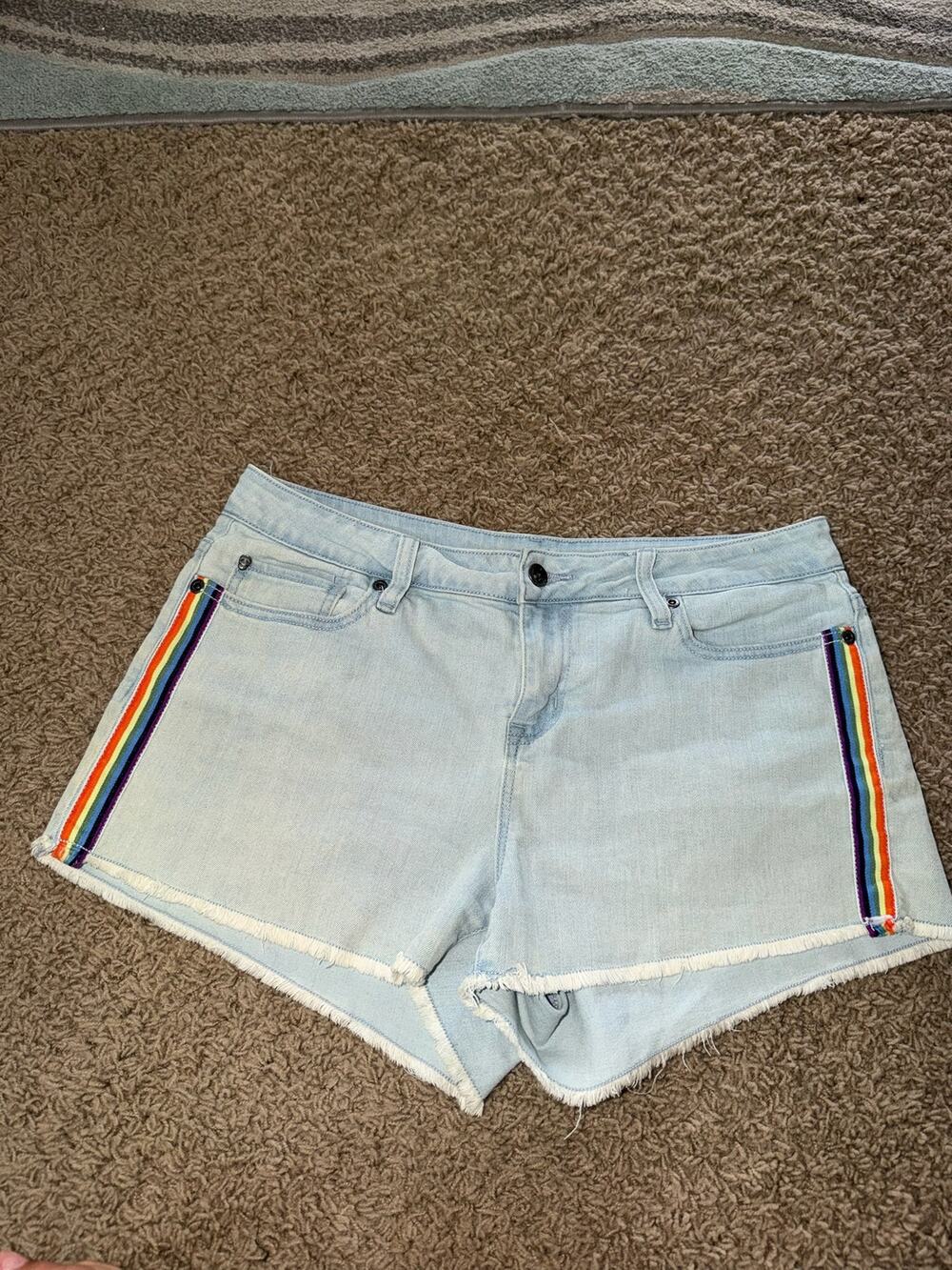 Blackheart Indigo Rainbow Stripe Shorts Women’s 11